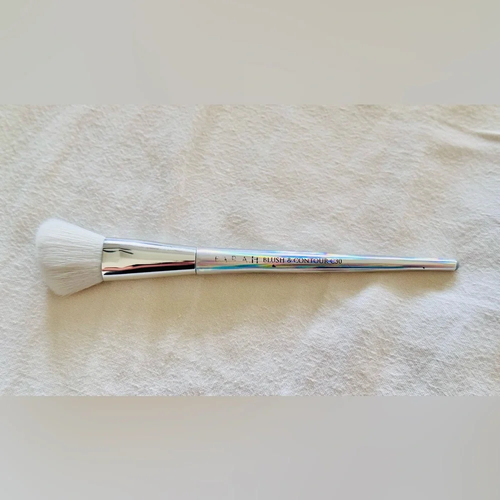 F.A.R.A.H 2 Holographic Duo Silver Makeup Brush Set Powder Contour Blush Brushes